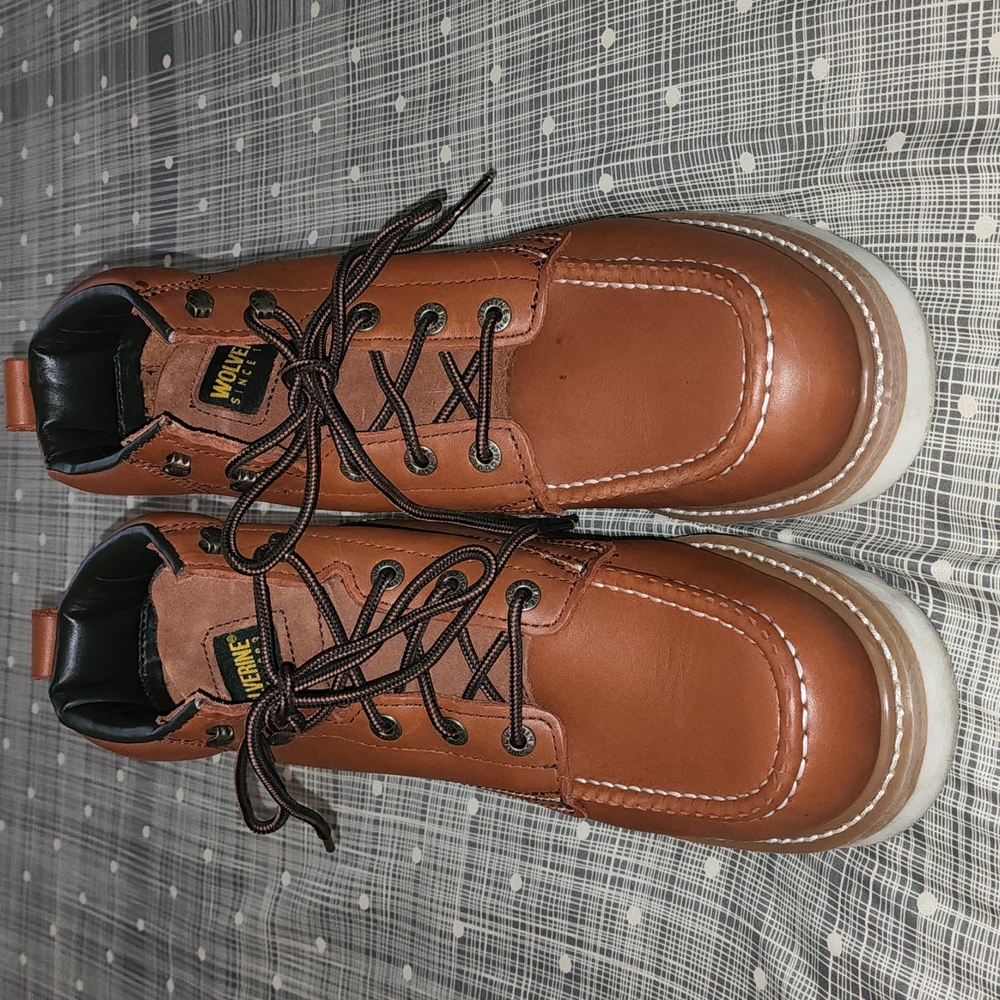 Wolverine work boots. Moc Toe Wedge Heel